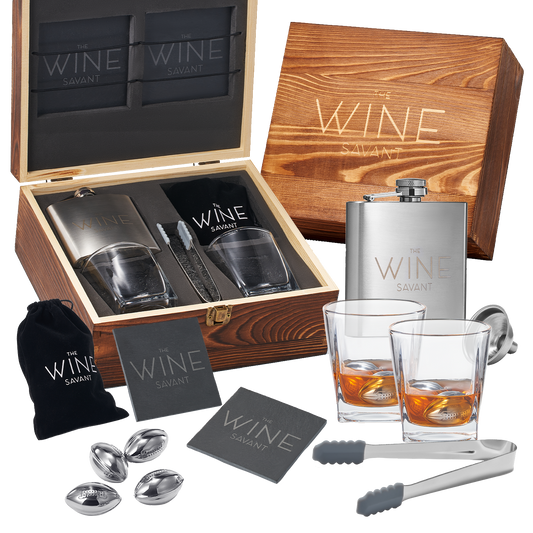 Whiskey Glasses And Football Chilling Stones Gift Set - by The Wine Savant