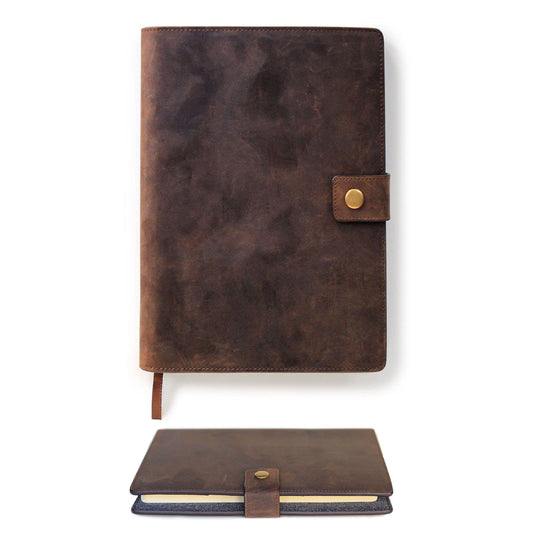 Bucksaw Refillable Brown Leather Journal by Case Elegance