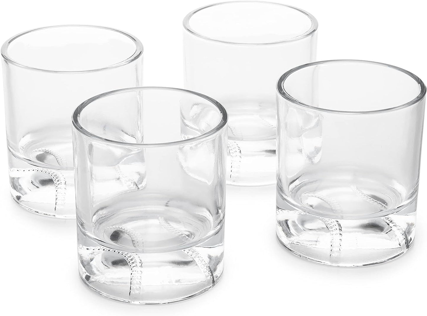 Baseball Whiskey Glasses - 4 Glasses - 12oz - by The Wine Savant