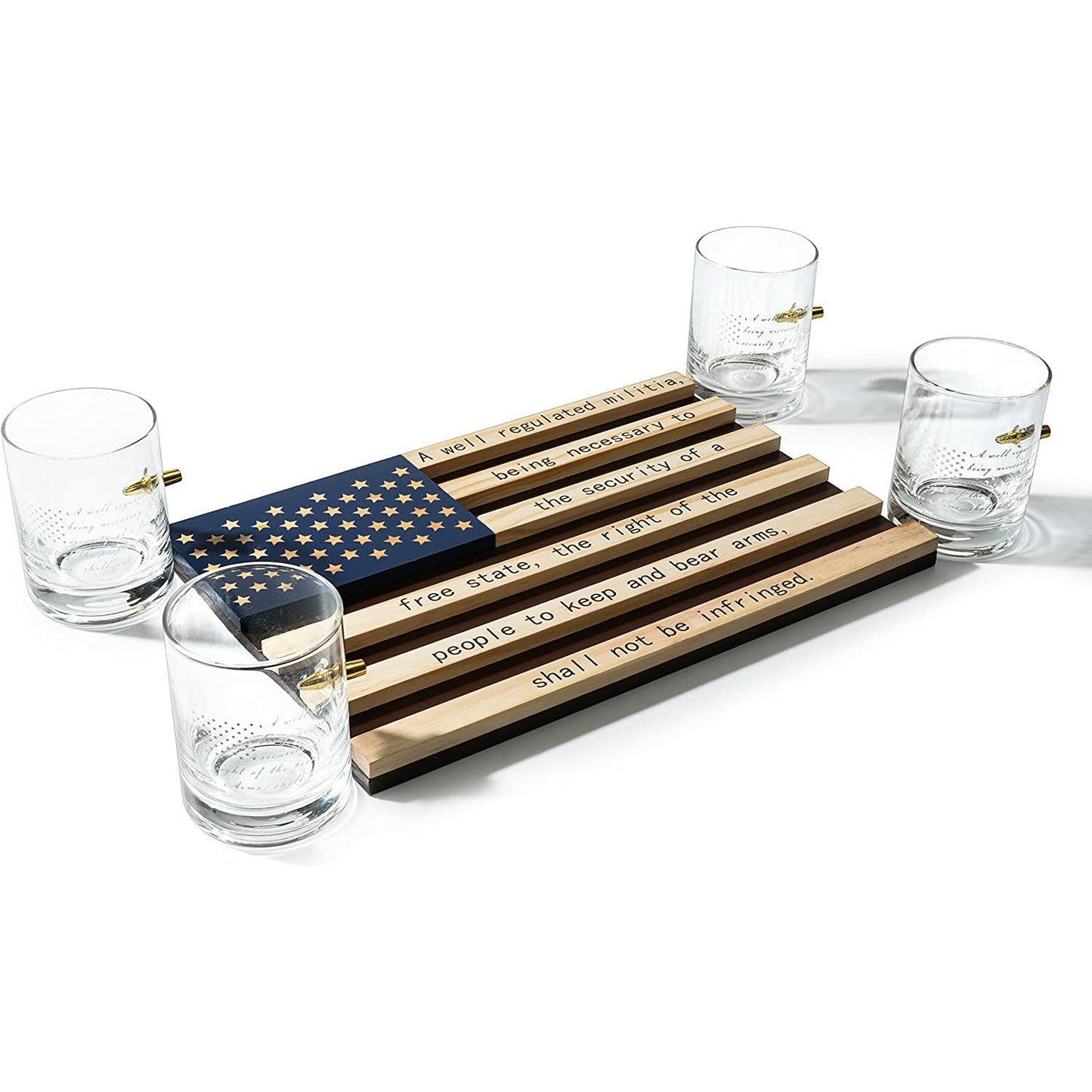 2nd Amendment American Flag Bullet Glasses - by The Wine Savant