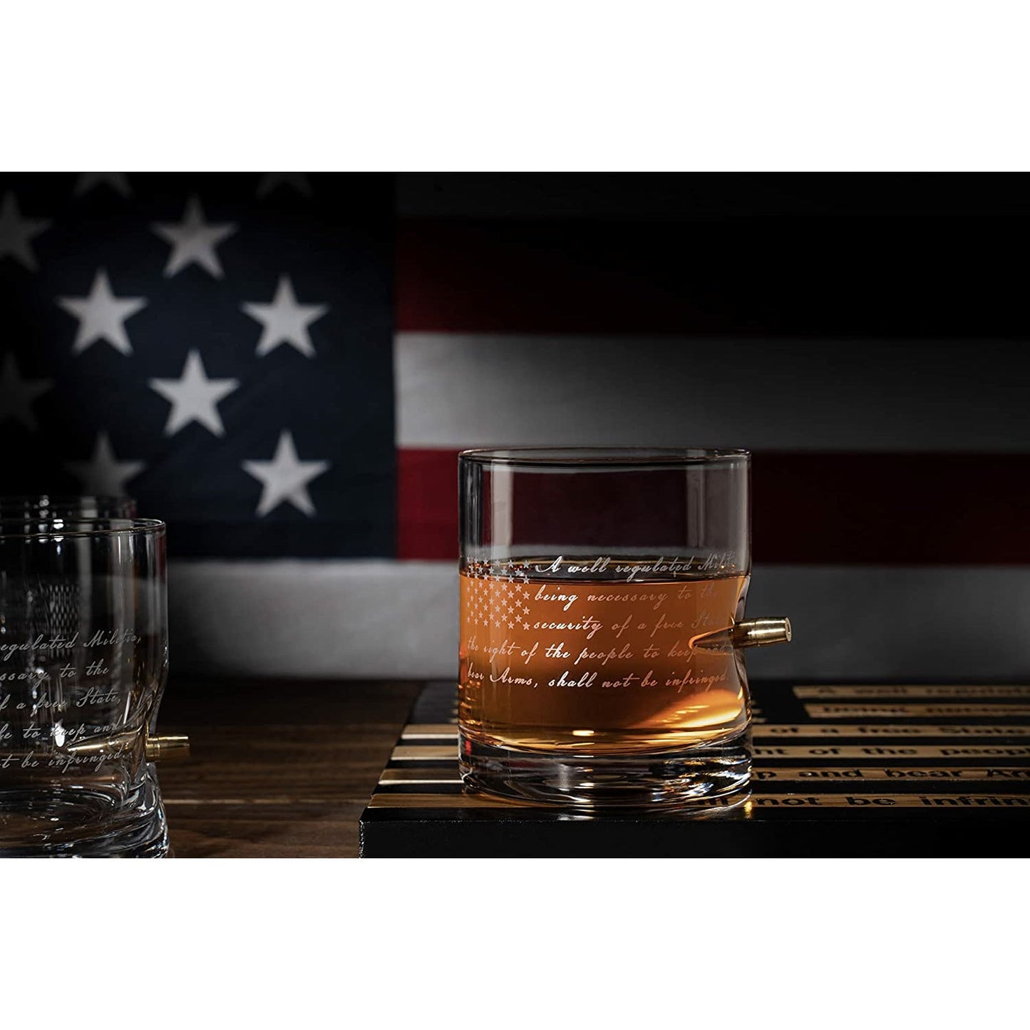 2nd Amendment American Flag Bullet Glasses - by The Wine Savant