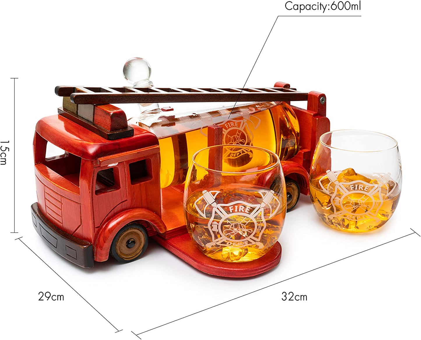 Firetruck Whiskey Decanter Set - by The Wine Savant