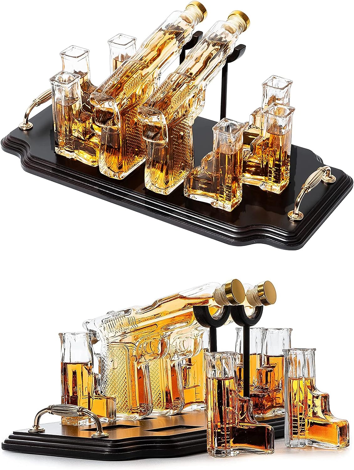 Pistol Whiskey & Wine Decanter Gift Set - by The Wine Savant