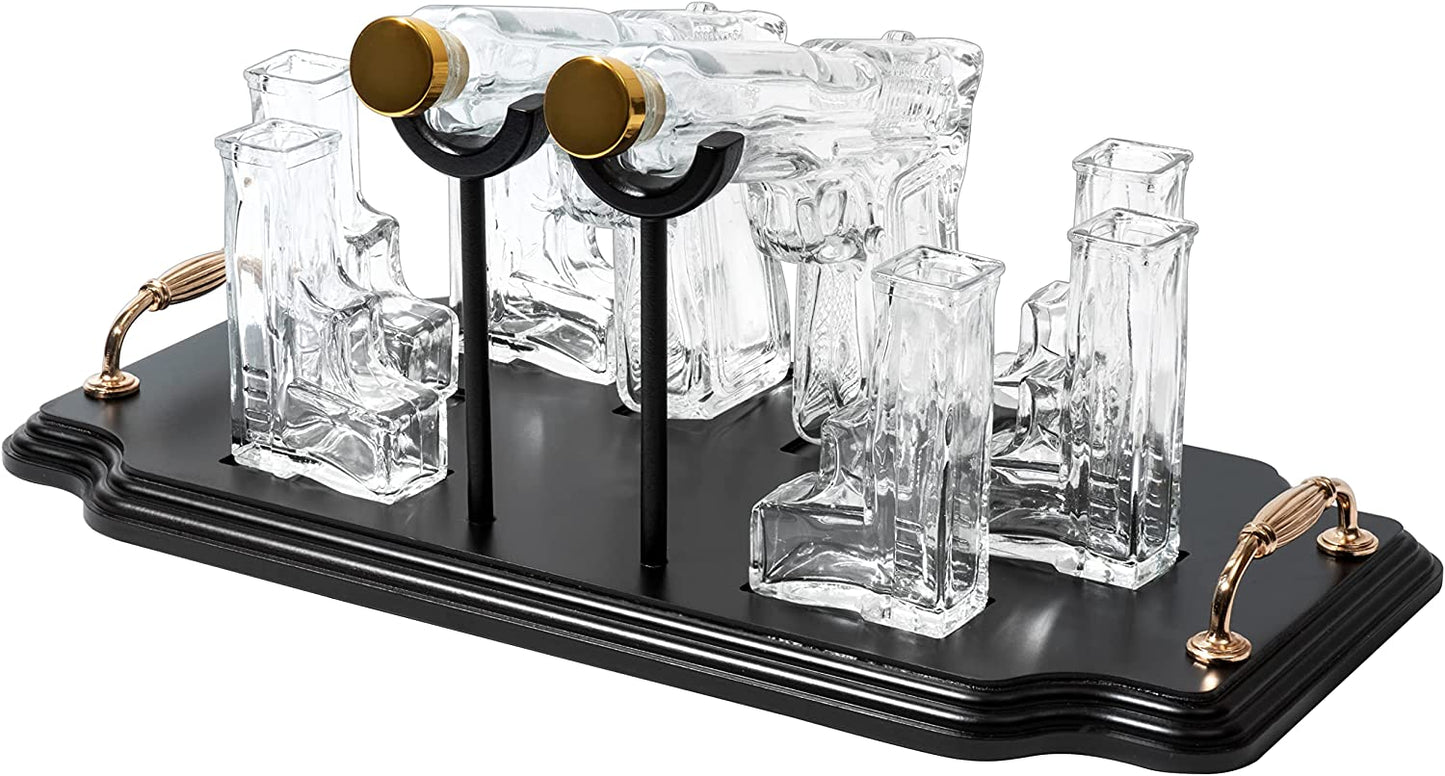 Pistol Whiskey & Wine Decanter Gift Set - by The Wine Savant