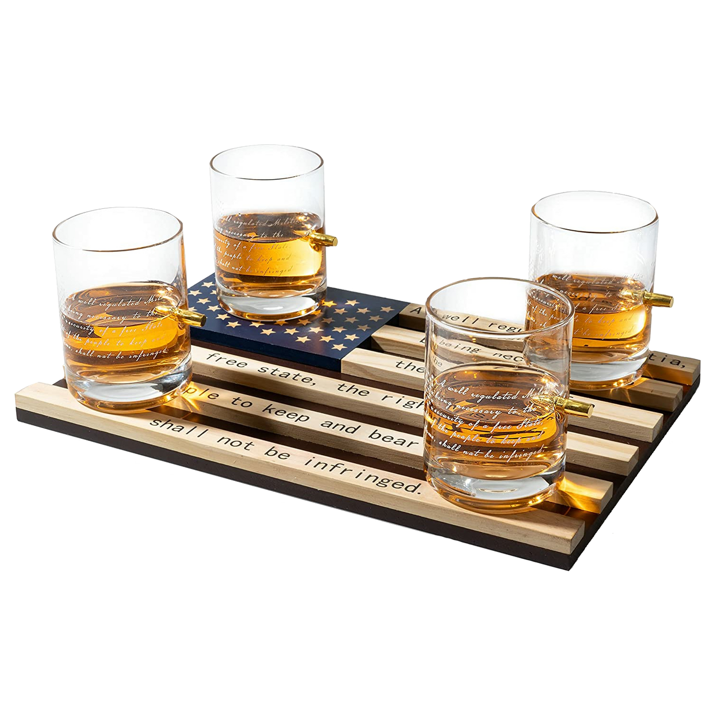 2nd Amendment American Flag Bullet Glasses - by The Wine Savant