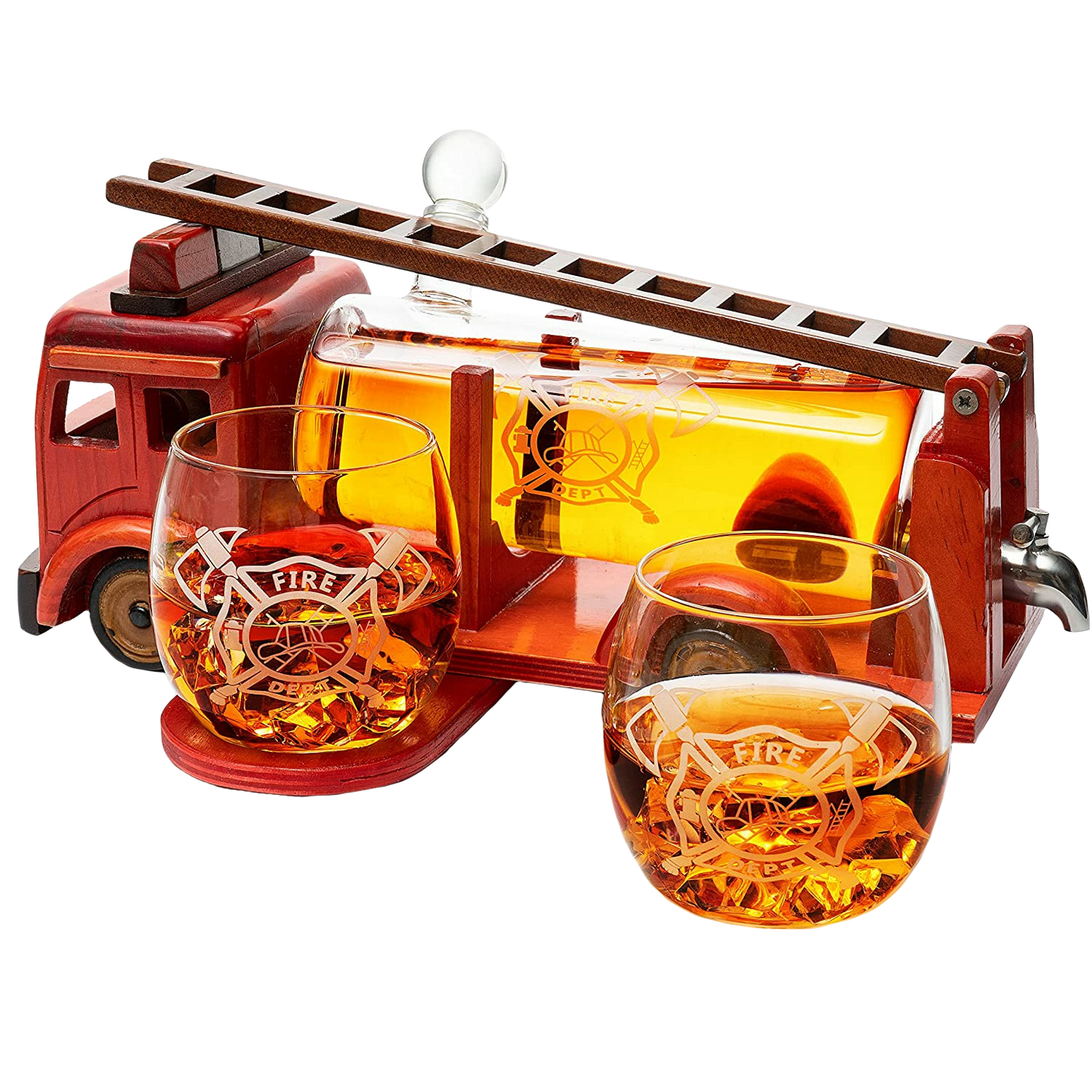 Firetruck Whiskey Decanter Set - by The Wine Savant