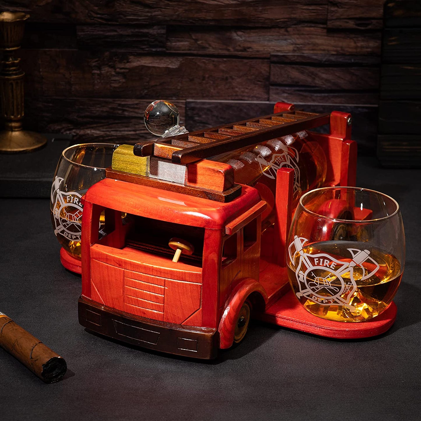 Firetruck Whiskey Decanter Set - by The Wine Savant