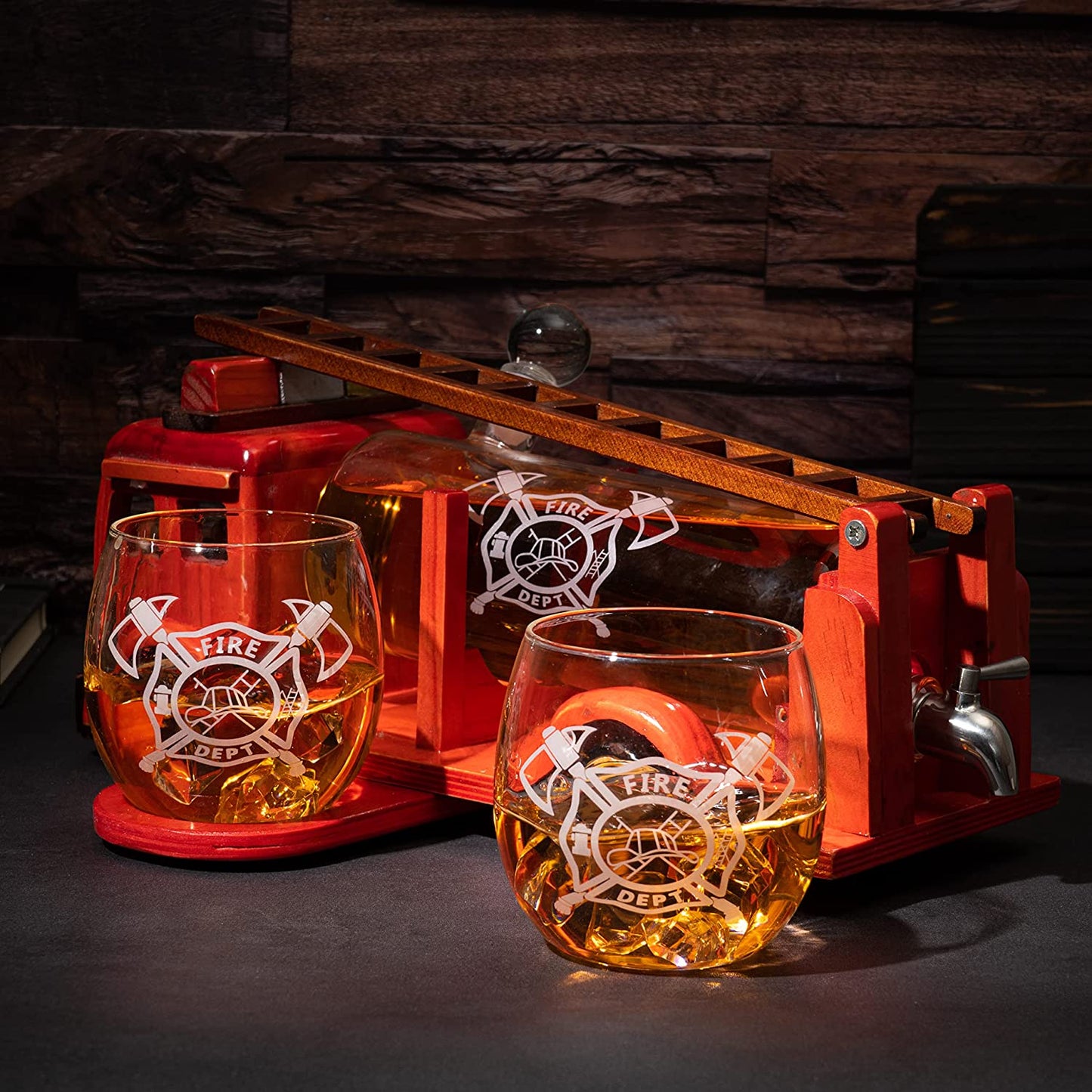 Firetruck Whiskey Decanter Set - by The Wine Savant