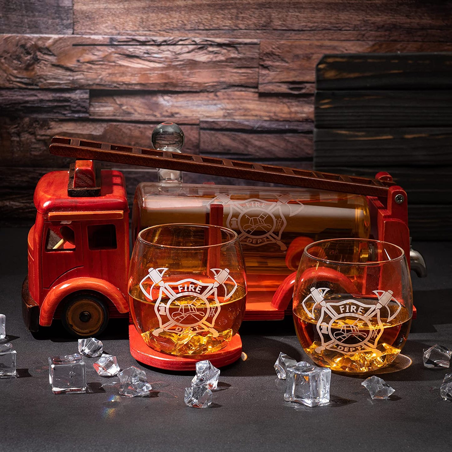 Firetruck Whiskey Decanter Set - by The Wine Savant