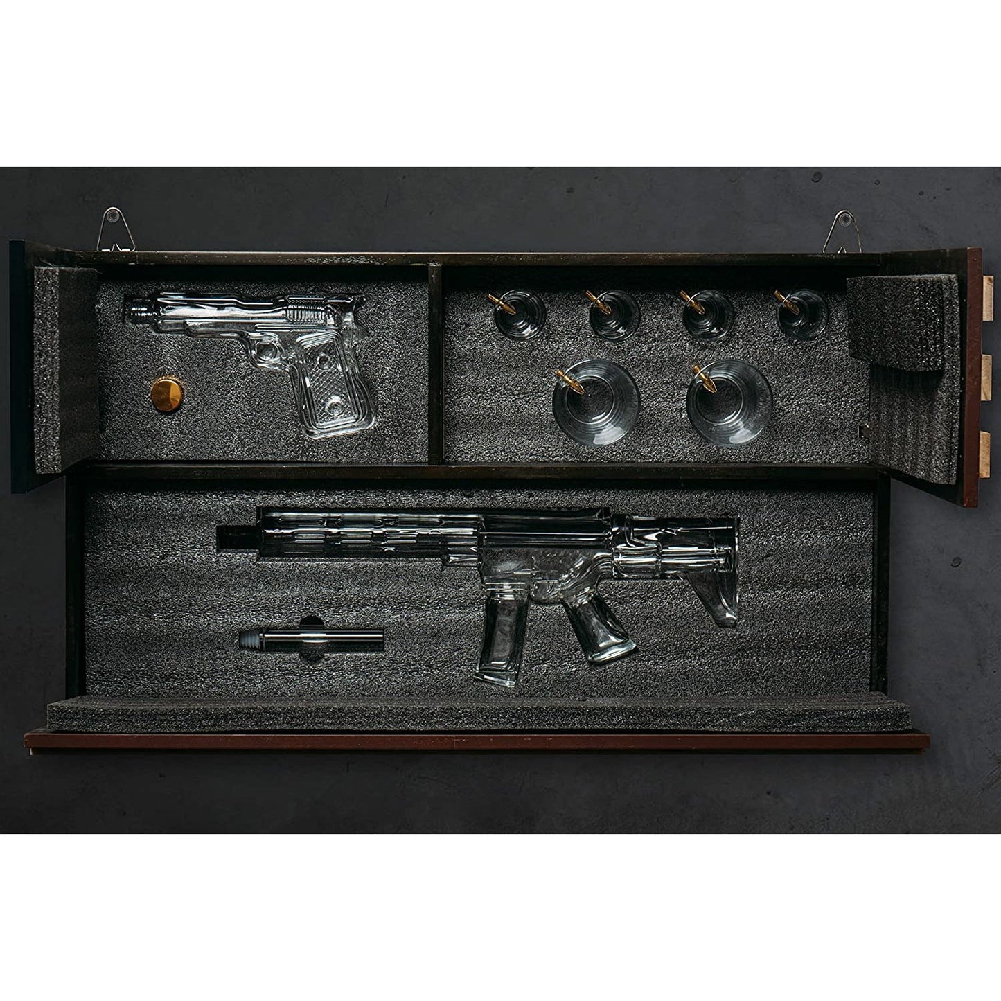 AR15 Whiskey Gun Decanter Flag Set - 1000ml Rifle & Pistol Set - by The Wine Savant