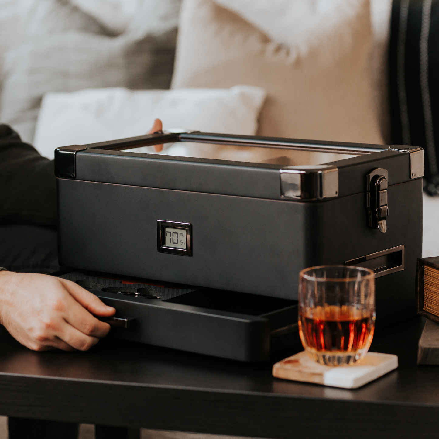 Black Edition Military Humidor by Case Elegance