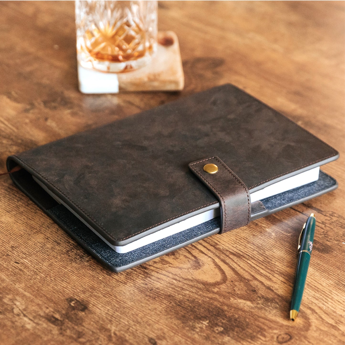 Bucksaw Refillable Brown Leather Journal by Case Elegance