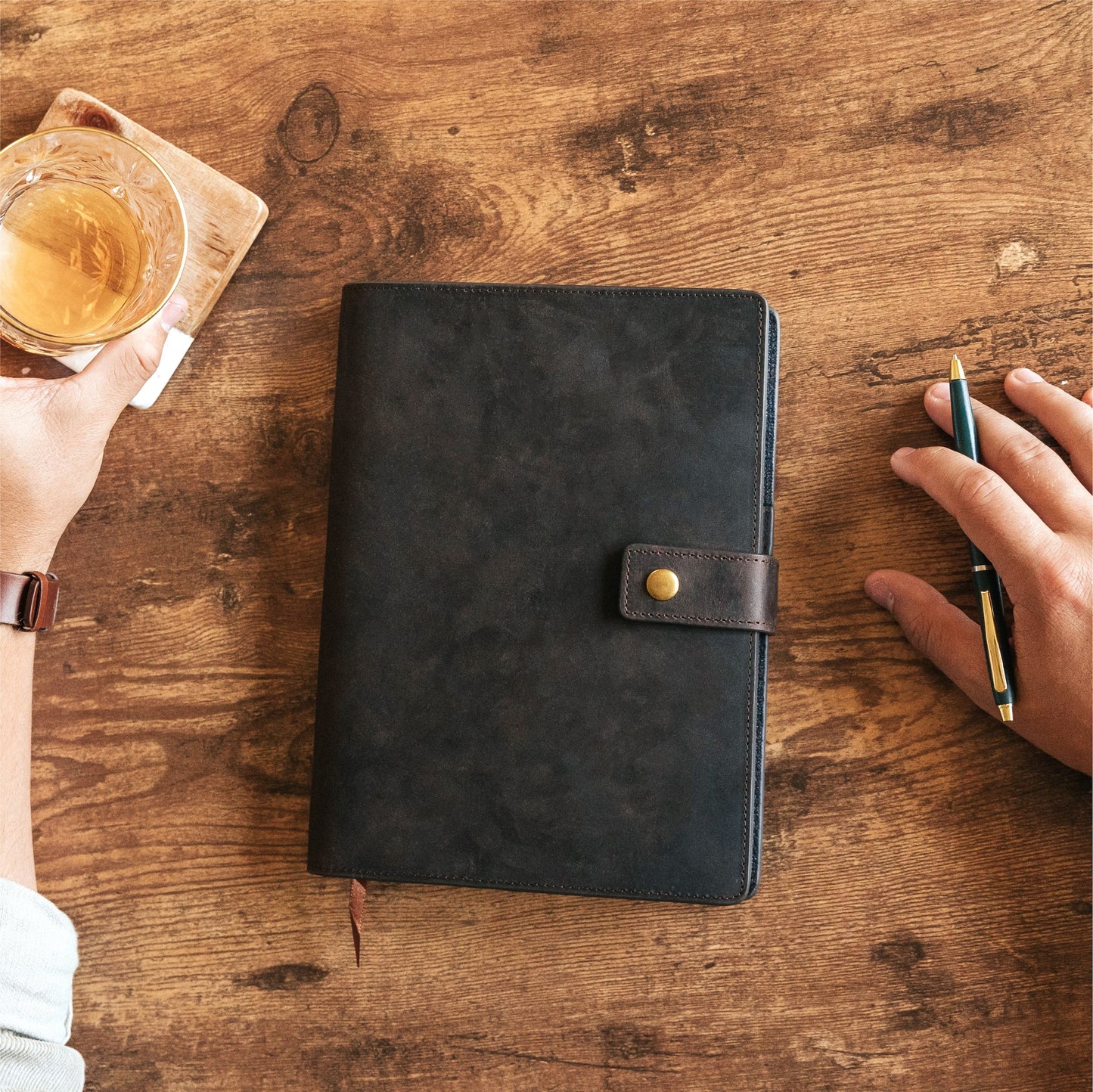 Bucksaw Refillable Brown Leather Journal by Case Elegance