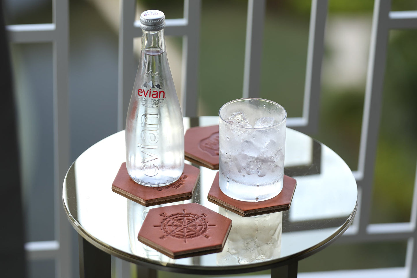 Leather Hexagon Coaster Set by Lifetime Leather Co