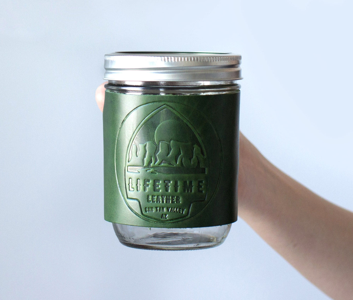 Leather Mason Jar Coozie by Lifetime Leather Co