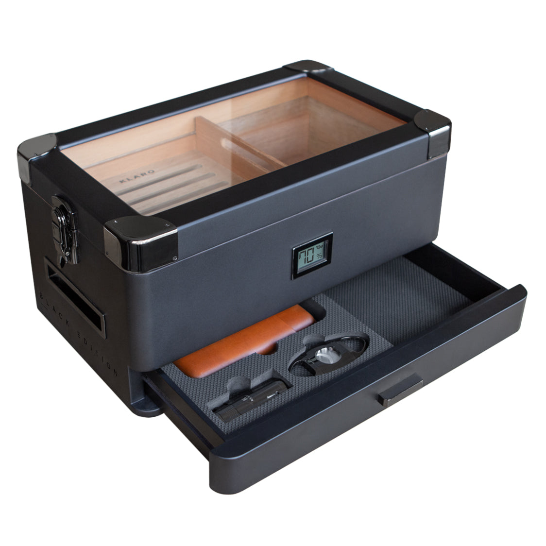 Black Edition Military Humidor by Case Elegance