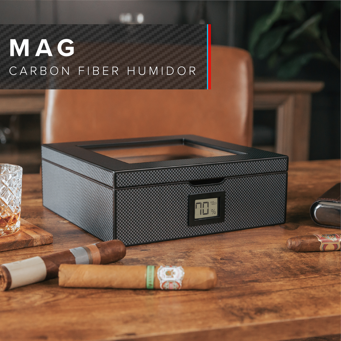 MAG Humidor - Carbon Fiber by Case Elegance