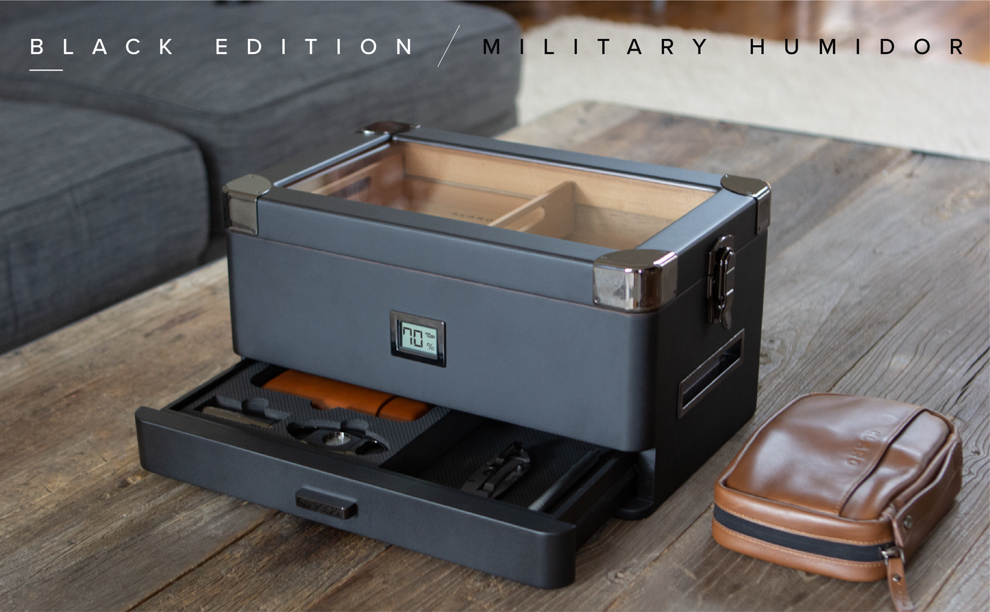 Black Edition Military Humidor by Case Elegance