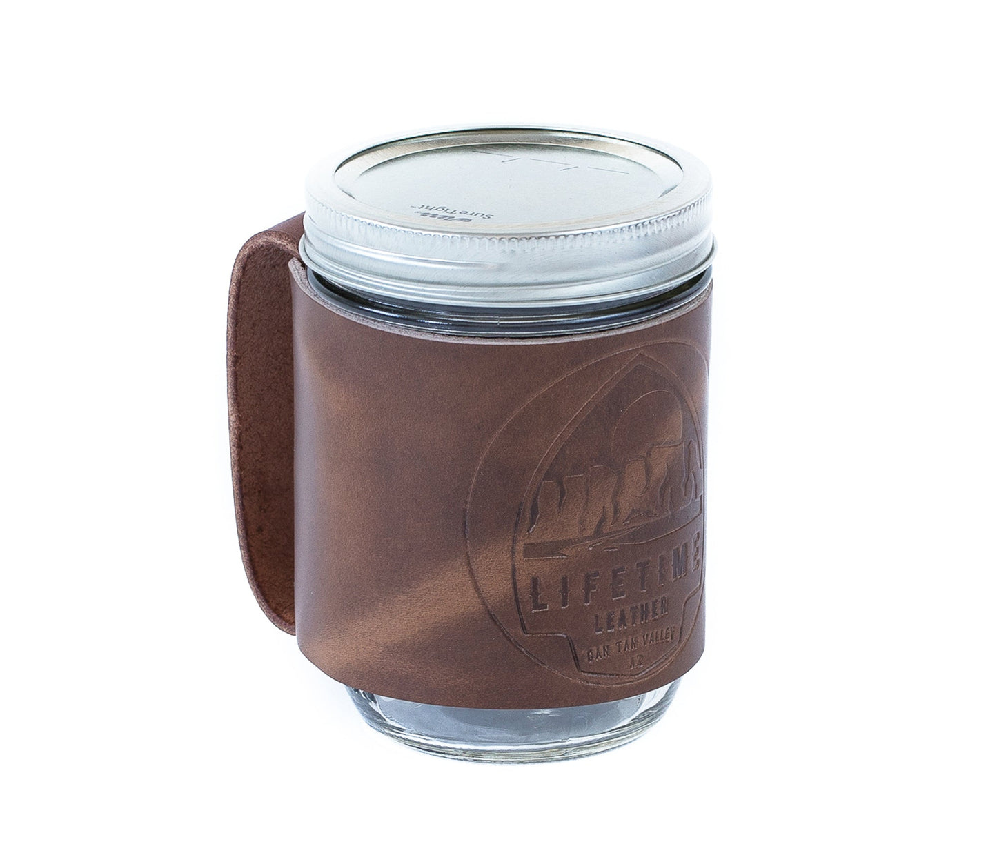 Leather Mason Jar Coozie by Lifetime Leather Co