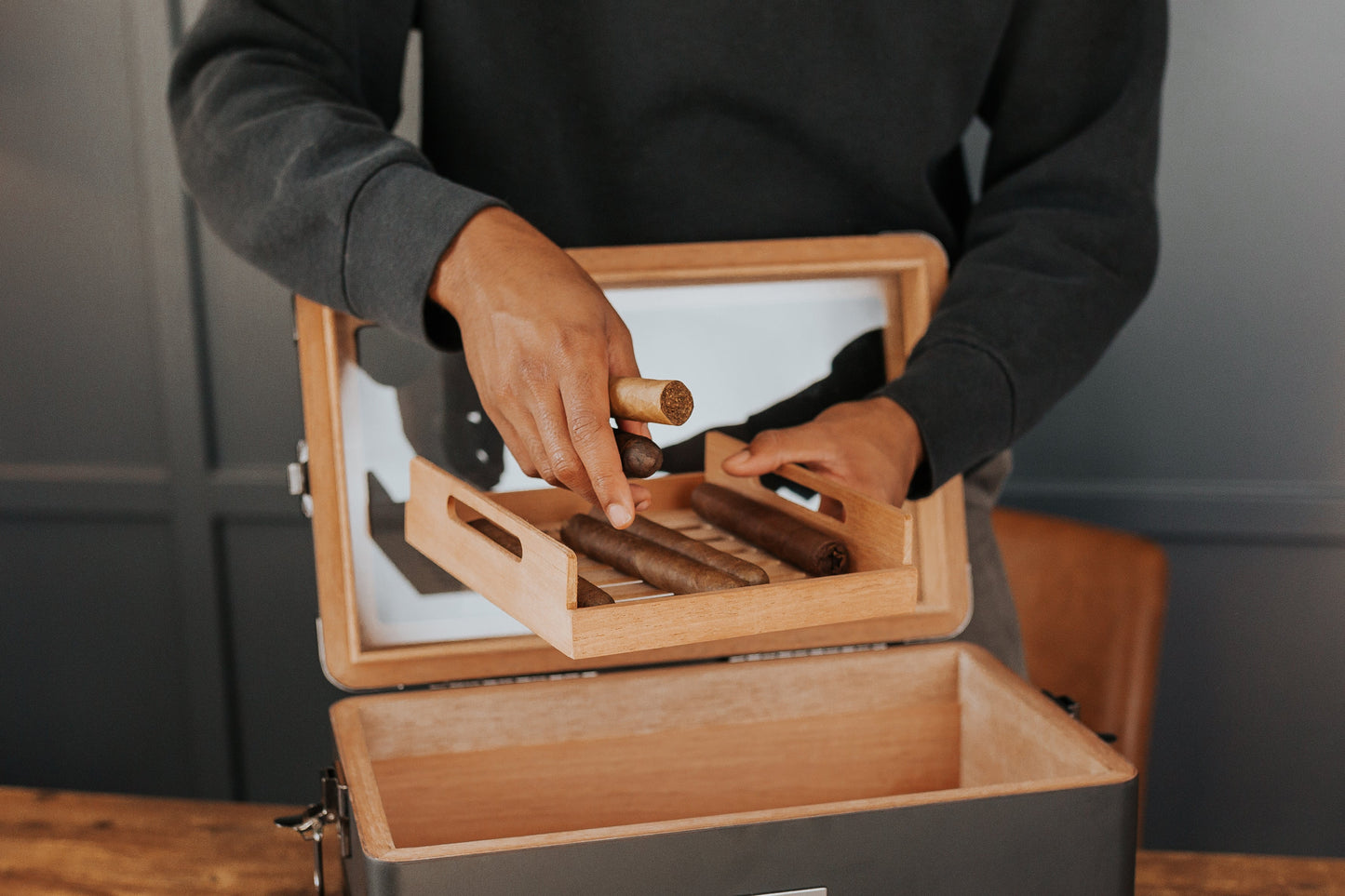 Black Edition Military Humidor by Case Elegance