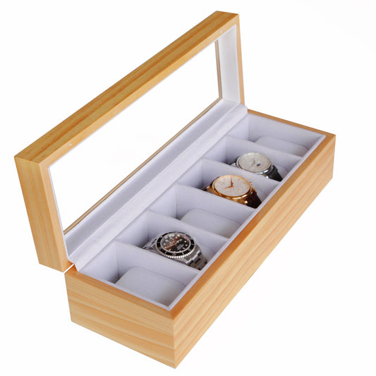 Pine Wood Watch Box - 6 Slot by Case Elegance