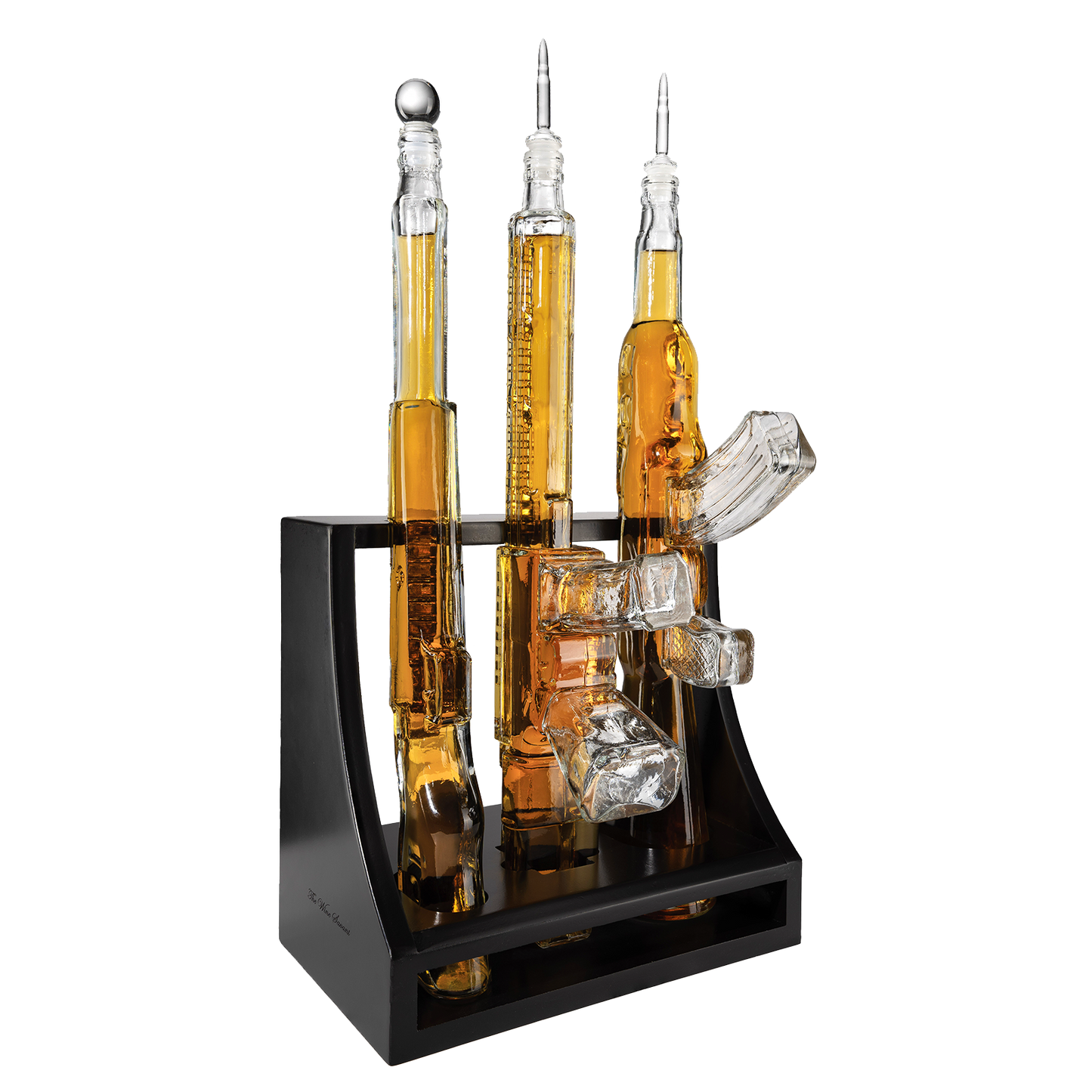 3 Gun Whiskey Decanters Set AR15, AK47, & Rifle Gun Decanter Set 1000ml by The Wine Savant