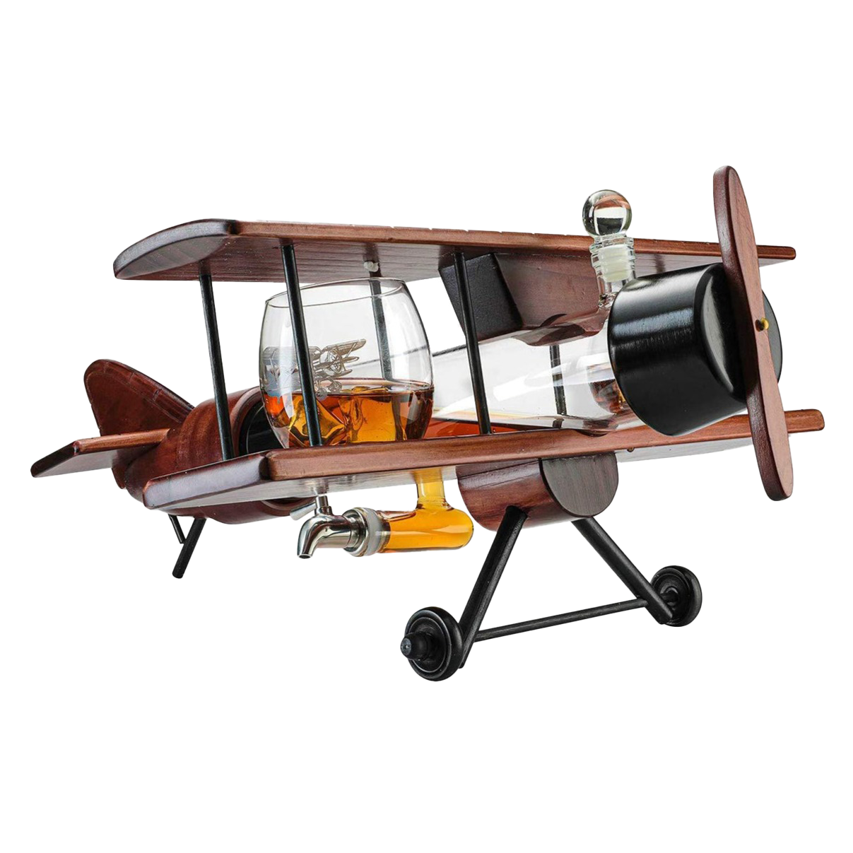 Whiskey Decanter Airplane Set - by The Wine Savant