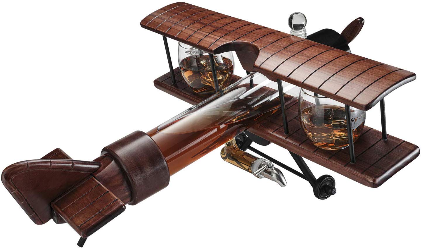 Whiskey Decanter Airplane Set - by The Wine Savant