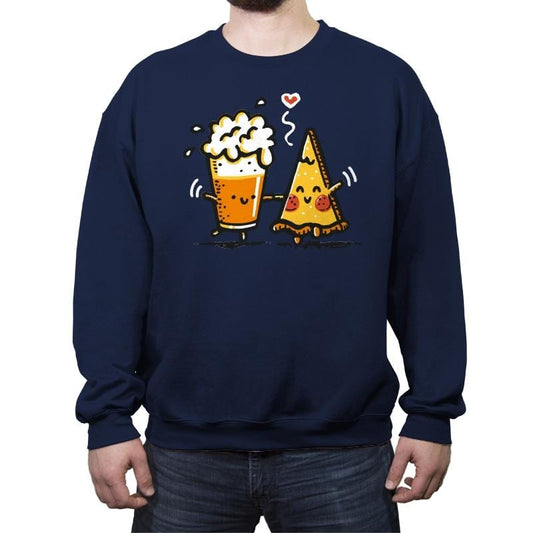 Beer and Pizza - Crew Neck Sweatshirt by RIPT Apparel