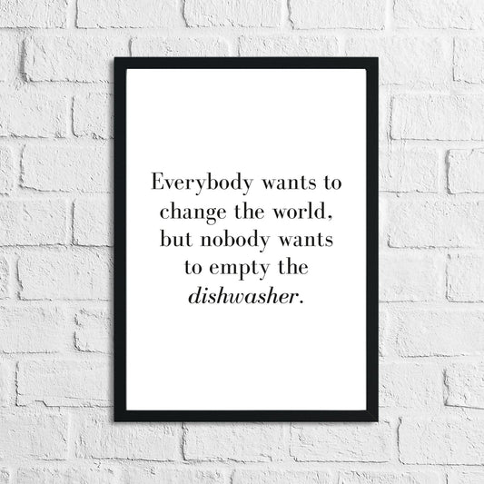 Empty The Dishwasher Kitchen House Simple Wall Decor Print by WinsterCreations™ Official Store