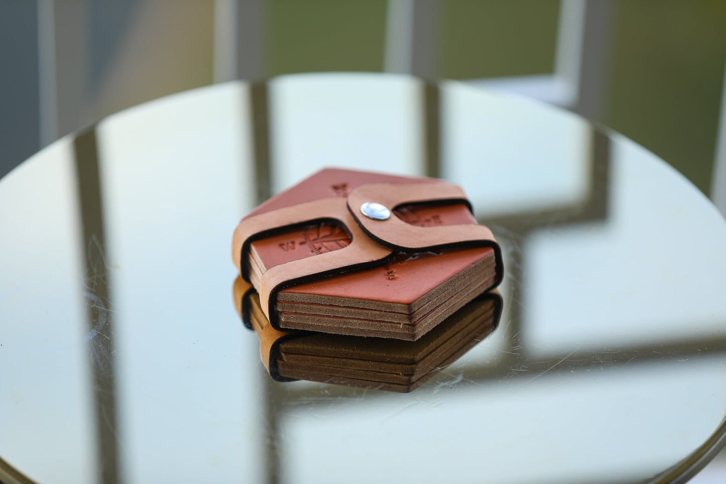 Leather Hexagon Coaster Set by Lifetime Leather Co