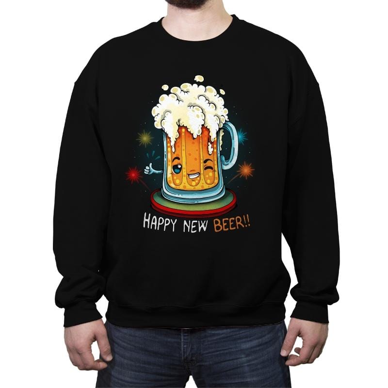 Happy New Beer - Crew Neck Sweatshirt by RIPT Apparel