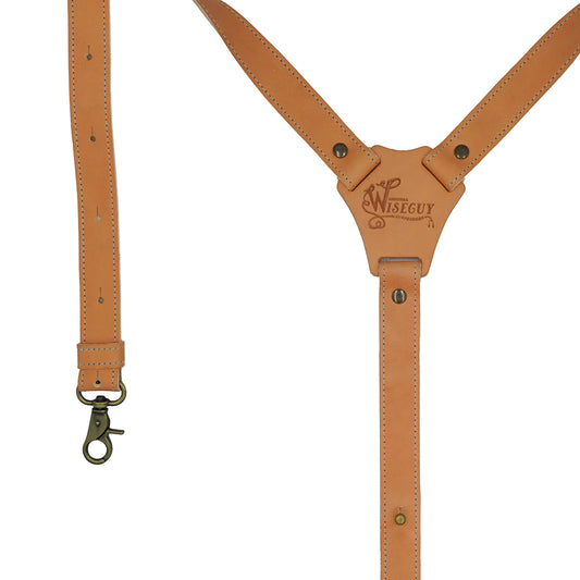 Crazy Horse Stitched Raw Slim Suspenders