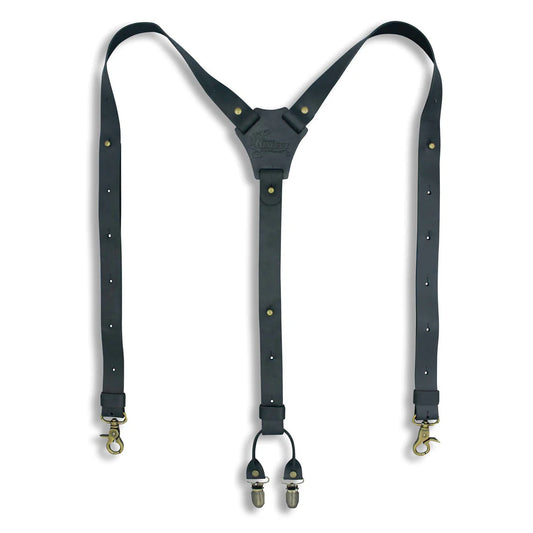 Crazy Horse Black Slim Suspenders