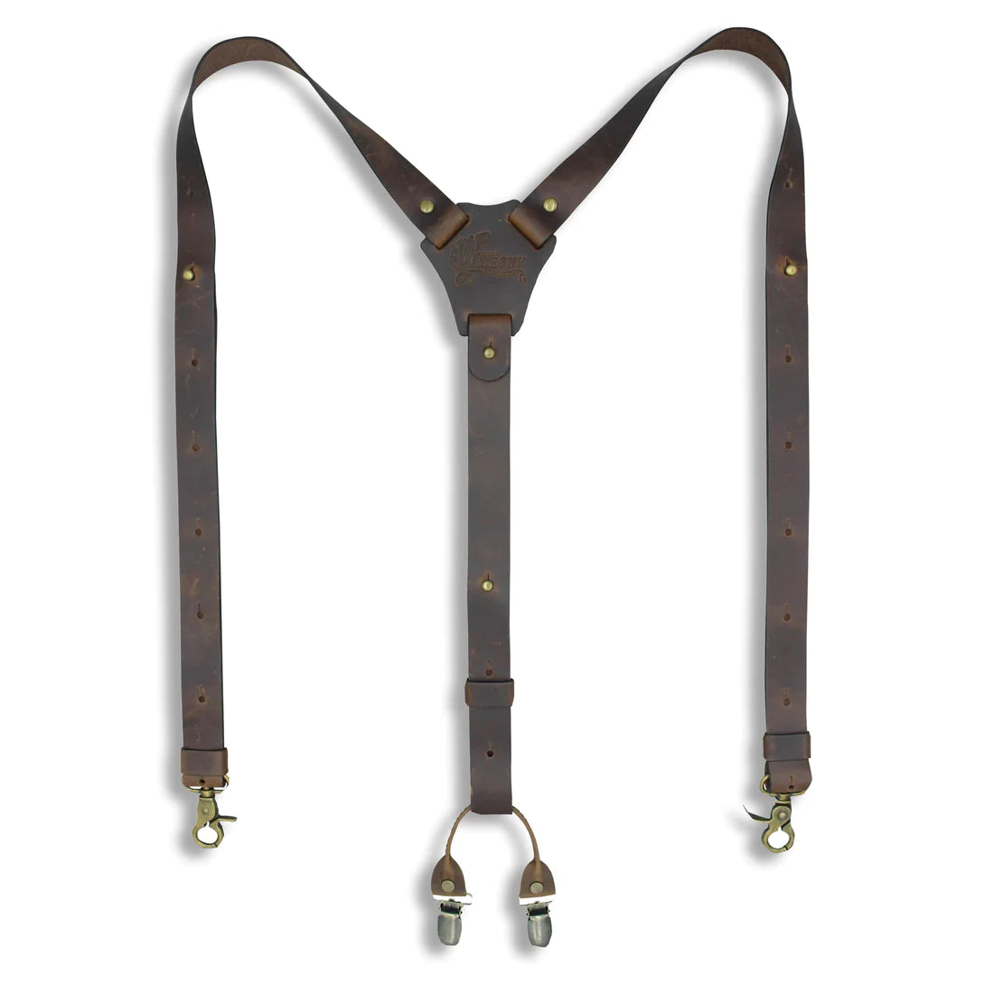 Crazy Horse Brown Slim Suspenders