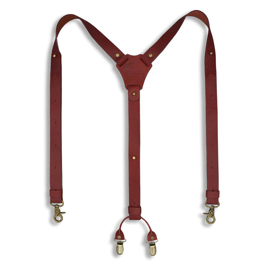 Crazy Horse Burgundy Slim Suspenders