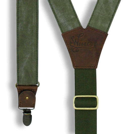 Mad Dog Army Green Wide Suspenders