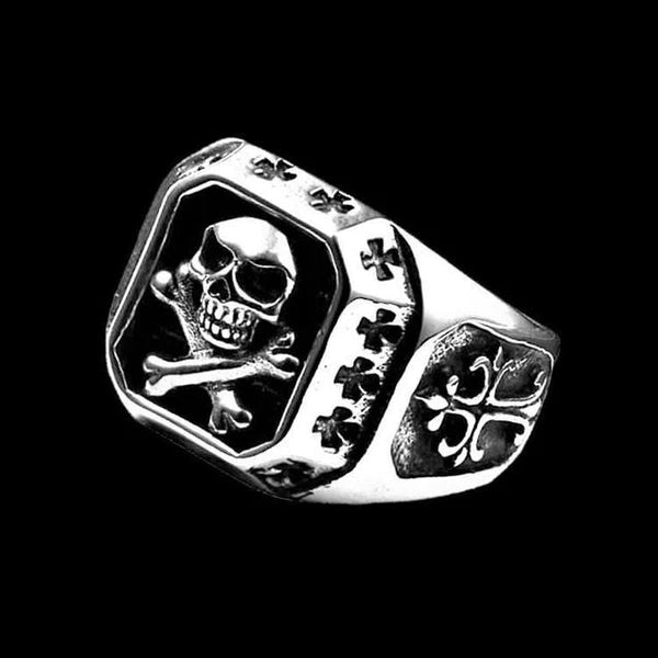 Silver Saint Skull Ring