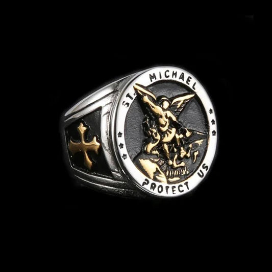 St. Michael Protect Us Ring