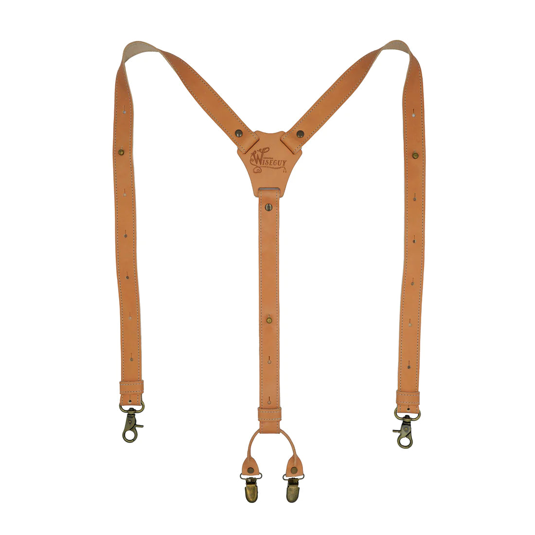 Crazy Horse Stitched Raw Slim Suspenders