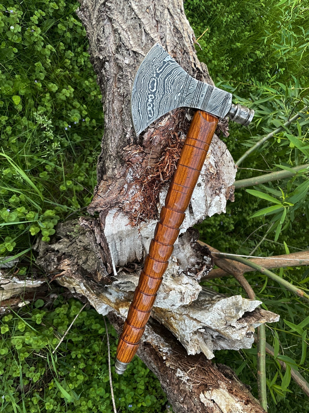 CHEROKEE STYLE DAMASCUS PEACE PIPE