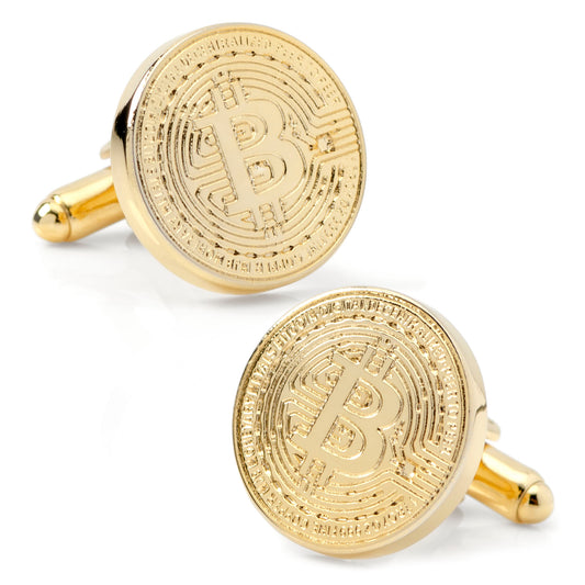 Crypto Bitcoin Debossed Cufflink