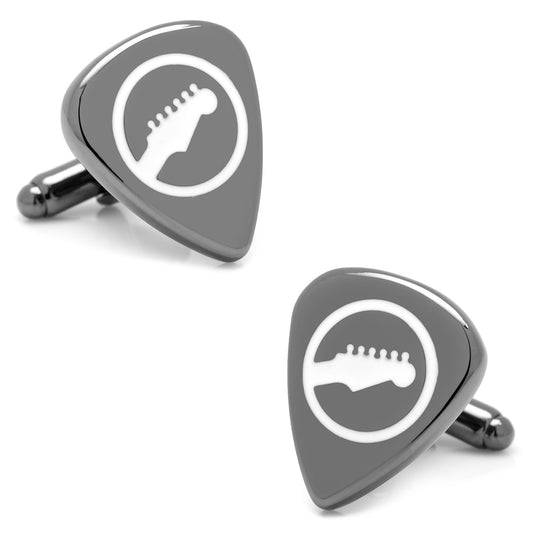 Black Guitar Pick Cufflinks