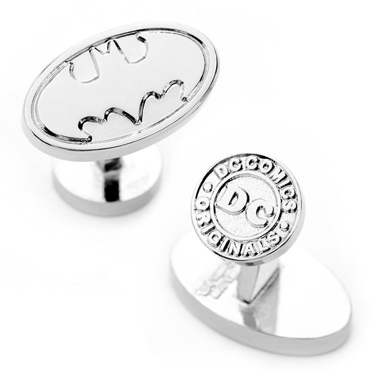 Silver Batman Logo Cufflinks