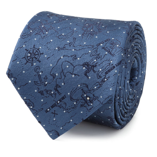 Peter Pan Treasure Map Navy Dot Men's Tie