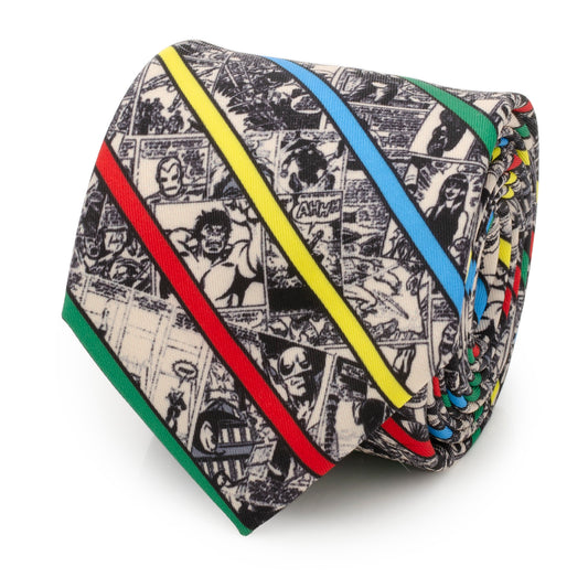 Marvel Comic Stripe Tan Men's Tie