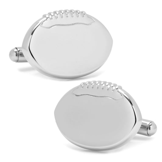 Stainless Steel Engravable Football Cufflinks