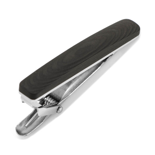 Wood Grain Carbon Fiber Stainless Steel Tie Clip