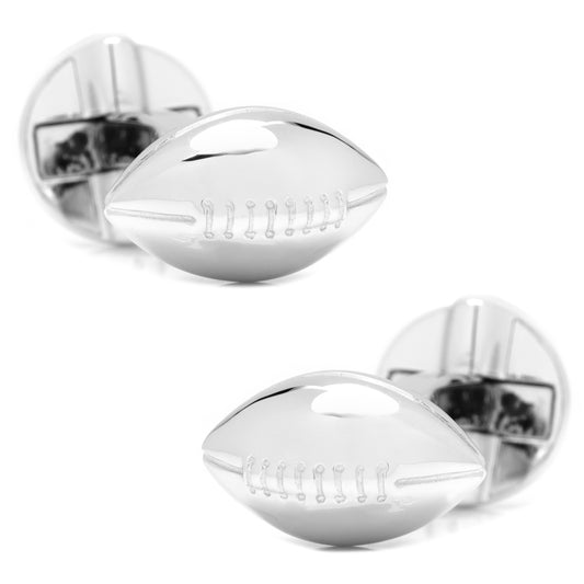 3D Sterling Silver Football Cufflinks