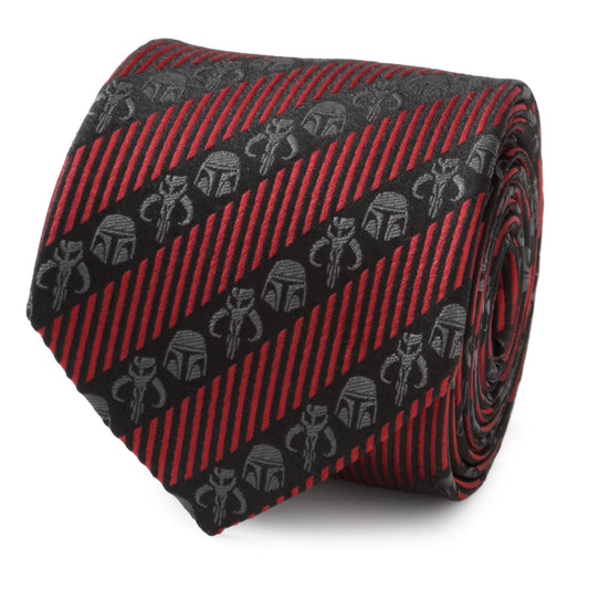 Mandalorian Black Red Stripe Men's Tie